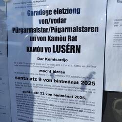 Mitteilung auf zimbrisch