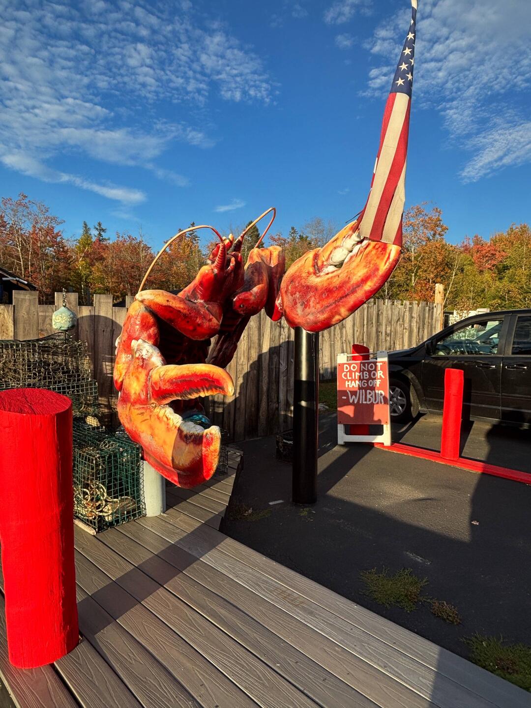 Wilbur the lobster at restaurant