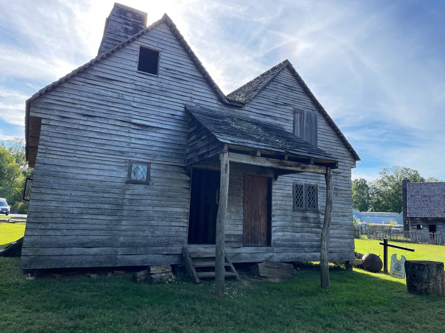 Carpenter building showing atypical "M" roof