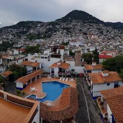 View of the city from the hotel Antigua Casa Hogar terrace. We stayed here one night.