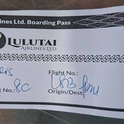 Handgeschriebener Boarding Pass