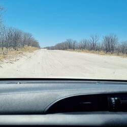 The road to Mababe. Doesn't look bad here.