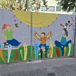 Painting on school wall