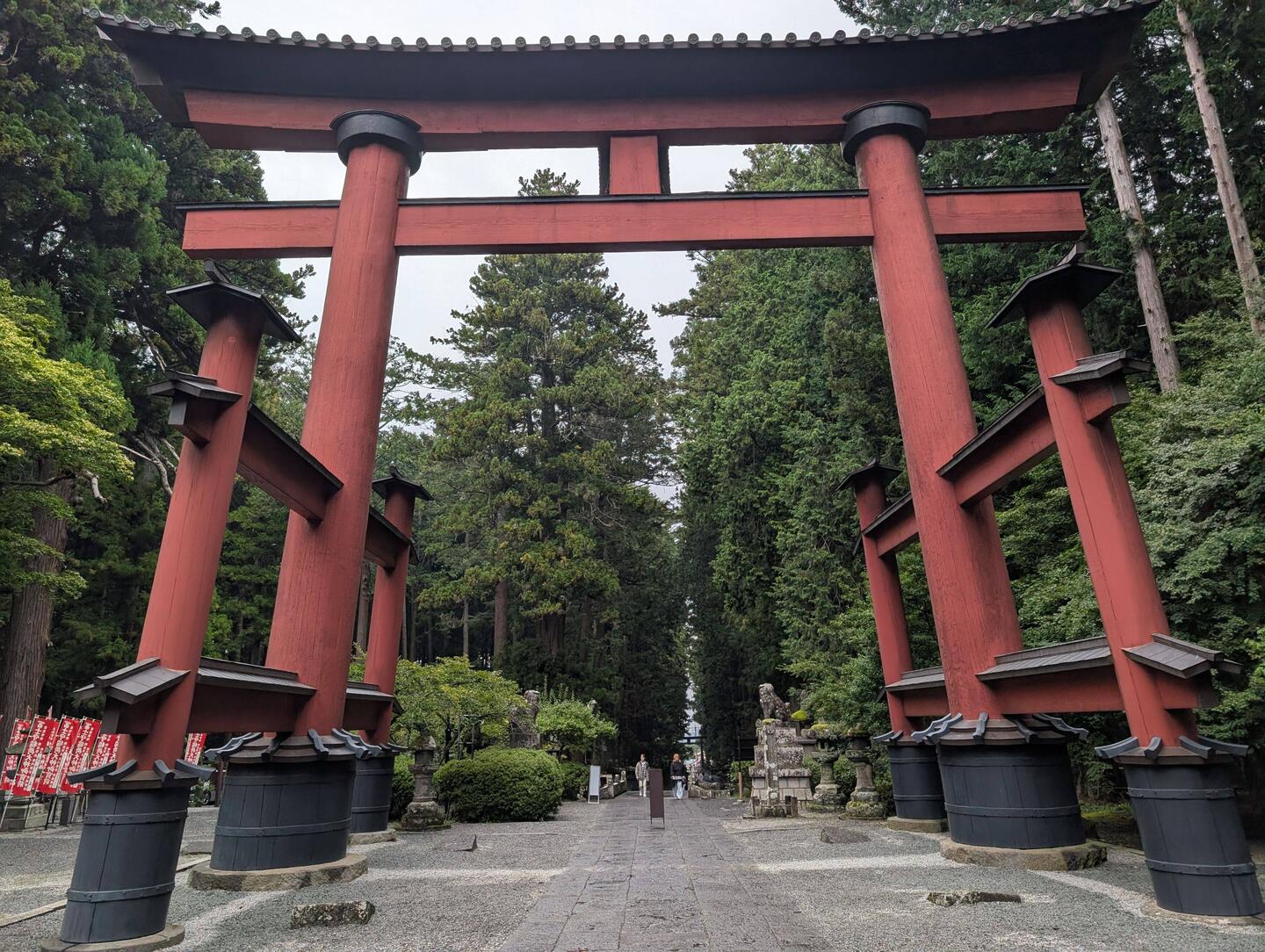 Torii gate leading to the Shrine of Mt Fuji
