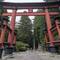 Torii gate leading to the Shrine of Mt Fuji
