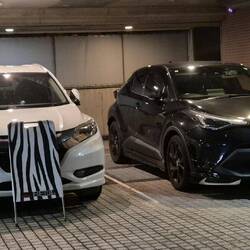 Abgedeckte Nummernschilder im Love - Hotel