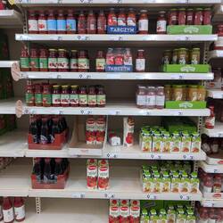 Der gesuchte Tomatensaft ist vergriffen