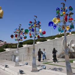 Revolving Murano glass trees