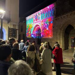 Late night show in the square.