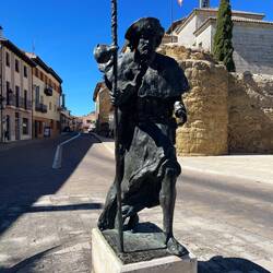 Peregrino welcoming us to Carrion de Los Condes where I stayed tonight.