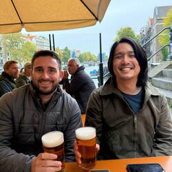 Enjoying a beverage