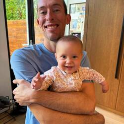 Entertaining baby Billie in the morning