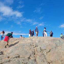 Randy and Mike climbed to the top.