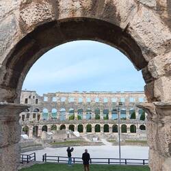 The coliseum at Pula begun in the 1st century BC