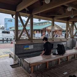 Foot only onsen at the port! Genius