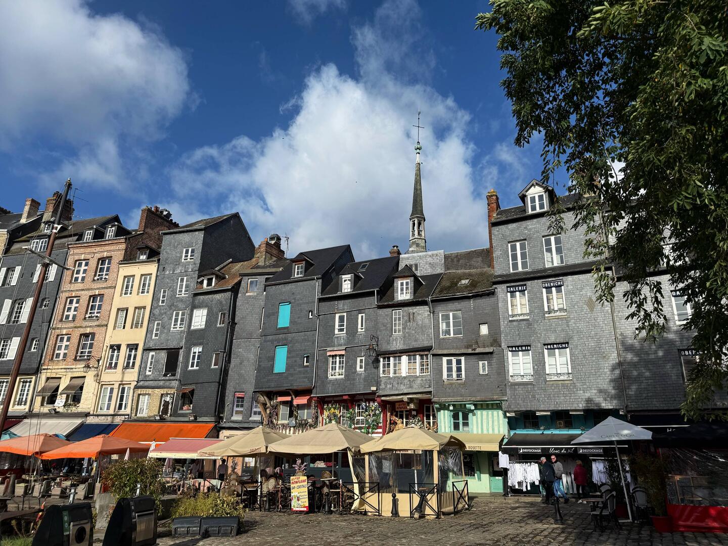 Honfleur buildings note how many are covered in slate