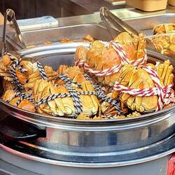 Little crabs in a pot.