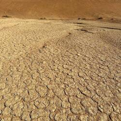 Typische Struktur der ausgetrockneten und festen Tonpfanne