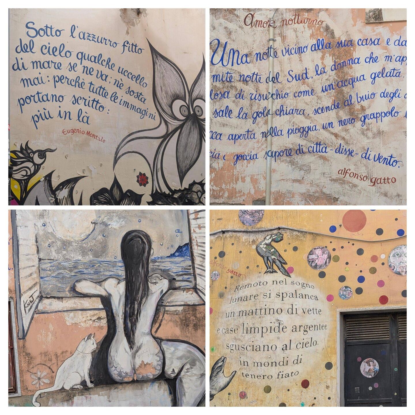 Muri degli Autori ( Wände der Dichter), wunderbar gestaltet mit Zitaten italienischer Dichter