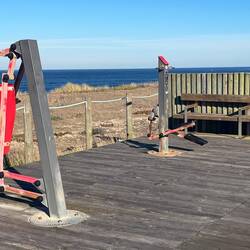At many points they had exercise equipment for anyone to work out while watching the ocean