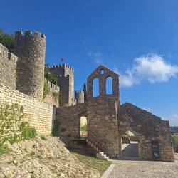 City walls and ruins of a church
