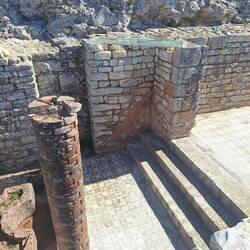 The giant house - one small section of original painted wall surface remaining