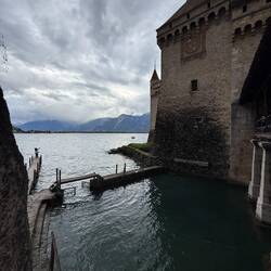 The castle's small harbor area