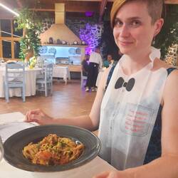 Spaghetti mit Tomatensoße: check. Zufällig war noch ein bisschen Hummer mit drin...