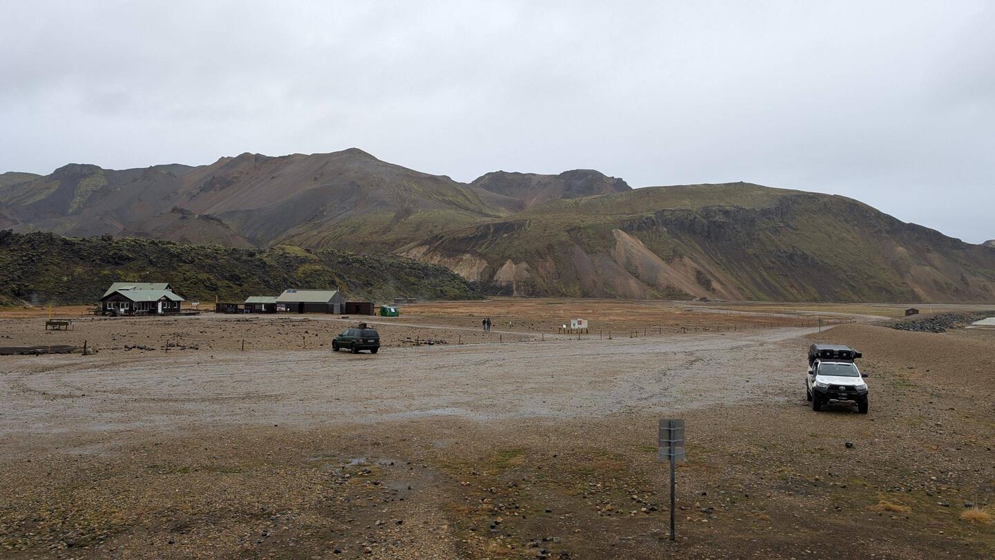 Crowded with two cars.
