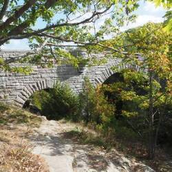 Many bridges go over water features while other go over carriage roads