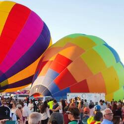 Balloons starting to inflate for the Evening Glow