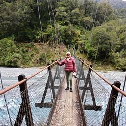 Bridge across the Waiho leading to Robert's Point Track