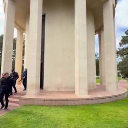 There are a lot of graves here. I walked around the chapel in the middle of the cemetery