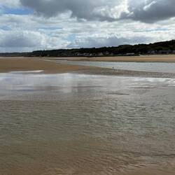 Omaha Beach looking east from the waterline. A long way to run