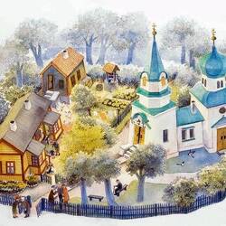 Die Kirche und die beiden Häuser sind bis heute erhalten 🤩