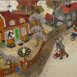 Das gelbe Haus sieht dem Haus ihrer Großeltern sehr ähnlich.