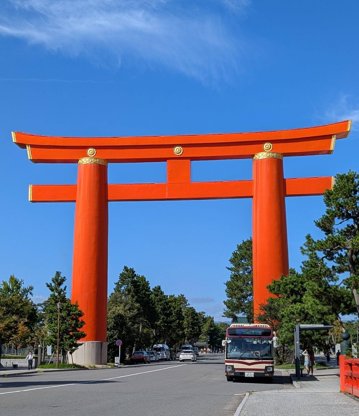 Huge gate to Heian Jingu Shrine
