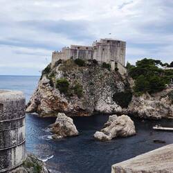 View from the wall of old town to Lovrjenac Fortress.
