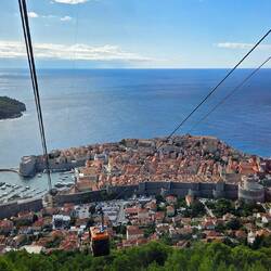View from the cable cart going up to Fort Imperial