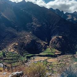 In the steep valley sides, many dry walls keep cattle from getting lost, and hold the ground