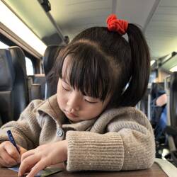 My cute train companion.