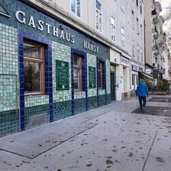 Our apartment is above this Gasthaus Hansy.