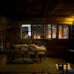 The living space of an old village house — Matterhorn Museum, Zermatt.