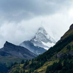 Staying in at the apartment, we are rewarded with a glimpse of the Matterhorn — Zermatt, Switzerland