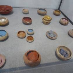 Pots of fresco pigments
