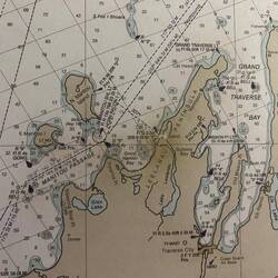 A closeup chart view of our first 4 days' route. Frankfort is off the lower edge of the map.