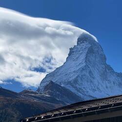 The Matterhorn shedding some snow