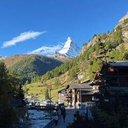 The Matterhorn towers over Zermatt