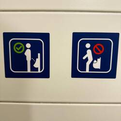 This sign in the bathroom gave Chris pause... we wonder who this sign was made for 😂