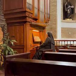 Evening vespers by the nuns after the pilgrims' mass.